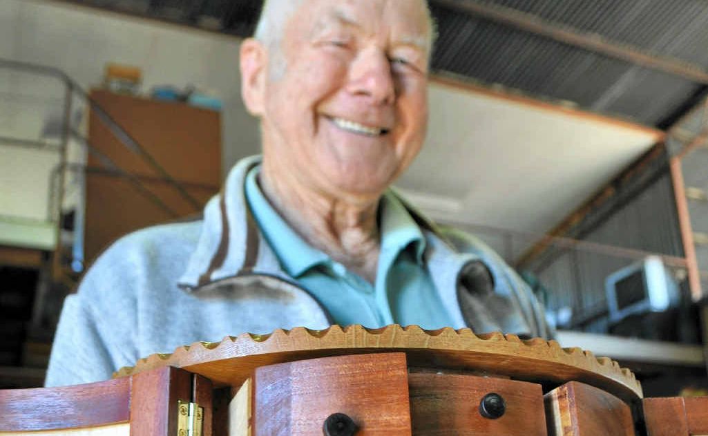 Reg Rickert crafted this jewellery box, which was on display at the Warwick Woodcrafters open day on Saturday.